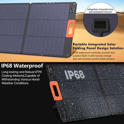 Vista 6 de Panel solar portátil tipo N 16BB 200W para estación de energía ETFE Panel solar plegable de alta eficiencia del 25% IP68 Kit de paneles solares 200