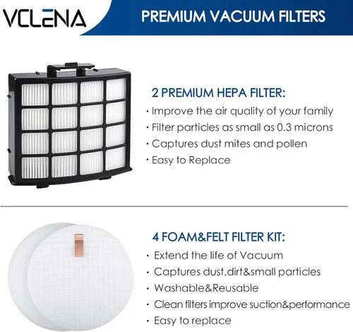 Vista 3 de AZ2002 - Filtros de vacío de repuesto para Shark Vertex DuoClean PowerFin Aspiradora vertical AZ2002, AZ2000W, AZ2000, parte XFFKAZ2000, XHFAZ2000