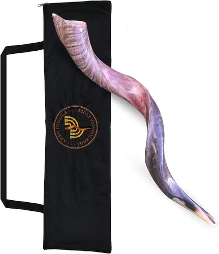 Vista 4 de Amen Judaica Yemenite Kudu Horn Shofar mitad pulida natural 28-30 pulgadas más bolsa