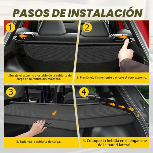 Vista 6 de AUXMART Funda de carga para Toyota Corolla Cross 2022 2023 2024 2025 2026, cubierta retráctil para maletero trasero, protección de seguridad