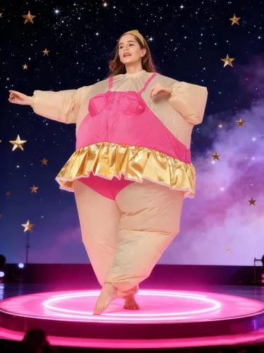 Vista 5 de Disfraz inflable de bailarina gorda para fiesta de Halloween