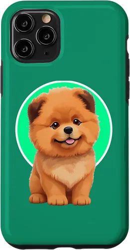 Vista 10 de iPhone 15 Lindo Happy Chow Puppy Dog Cartoon Dog to Fall in Love Case