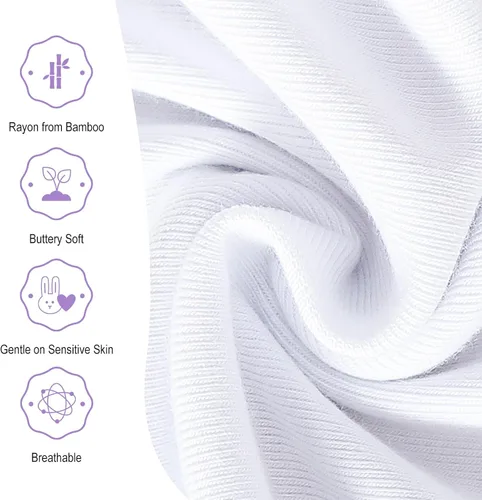 Vista 23 de DEFAHN Paquete de 2 mamelucos unisex para bebé, viscosa súper suave de bambú, unicolor de manga larga para bebés niños y niñas