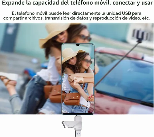 Vista 4 de SSK Memoria USB 3.2 Flash de 64 GB hasta 200 MB/s Dual USB A+C Memory Stick