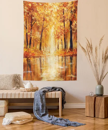 Vista 32 de Ambesonne Tapiz de arte afro, hombre negro fuerte con una corona de trazos impresión de pintura moderna, decoración de tela para colgar en la pared