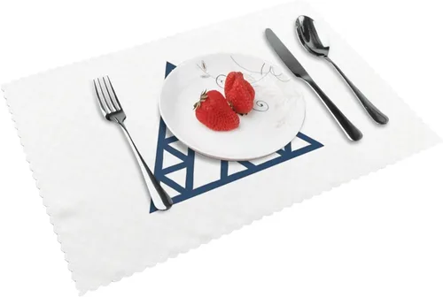 Vista 17 de Rectangular Placemats Set of 4, Heat Resistant Flower Doodles Printed Kitchen Dining Table Mats