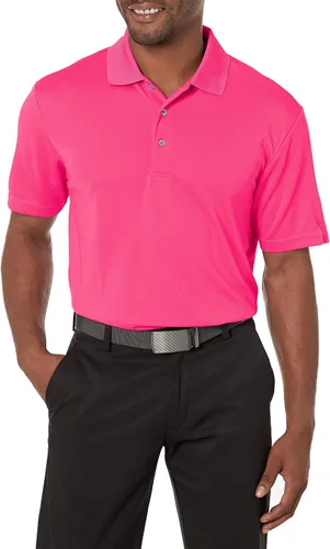 Vista 28 de PGA Tour Men's Airflux Solid Mesh Short Sleeve Classic Golf Polo Shirt Asfalto