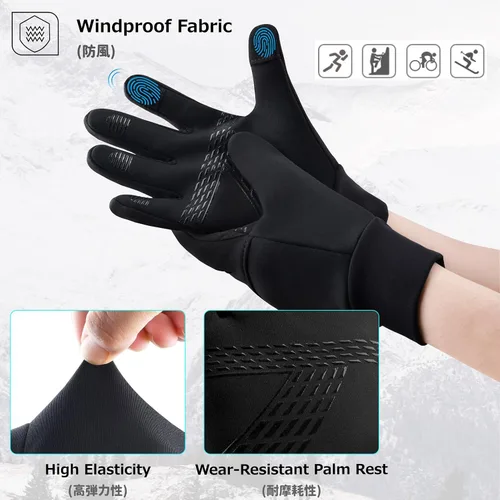 Vista 4 de Azarxis Guantes de esquí de nieve para niños, impermeables, resistentes al viento, cálidos guantes de snowboard para niños y niñas
