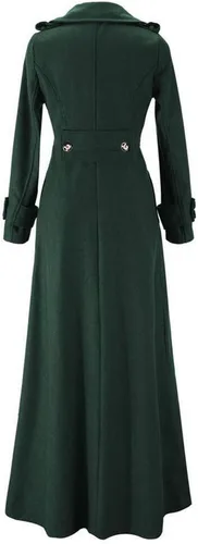 Vista 3 de SERYU Abrigo de invierno para mujer, con solapa, gabardina, larga, parka, abrigo para exteriores