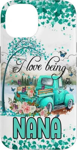 Vista 4 de I Love Being Nana Flower Butterflies Truck PC Case for iPhone 17
