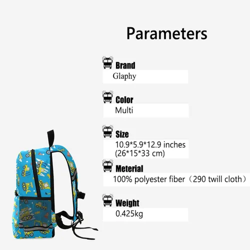 Vista 2 de Glaphy Mochilas para niños, Excavator, Mochilas Daypack