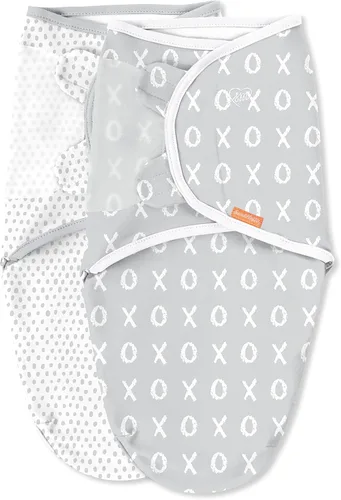 Vista 14 de SwaddleMe Luxe Easy Change Swaddle, Ellie Elephant/Triángulo Gris, S/M (0-3 meses)