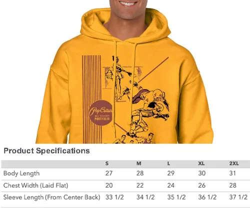 Vista 3 de Pop-Culture Retro Vintage Carpeta GOLD 70's-80s Nostalgia Front and Back Graphics Sudadera de forro polar para hombre
