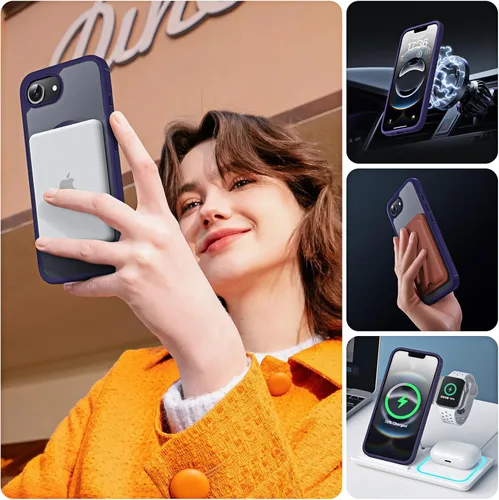 Vista 627 de TOCOL Funda para iPhone 11, compatible con Magsafe, protección completa de cámara, imanes integrados, protección contra caídas, funda translúcida