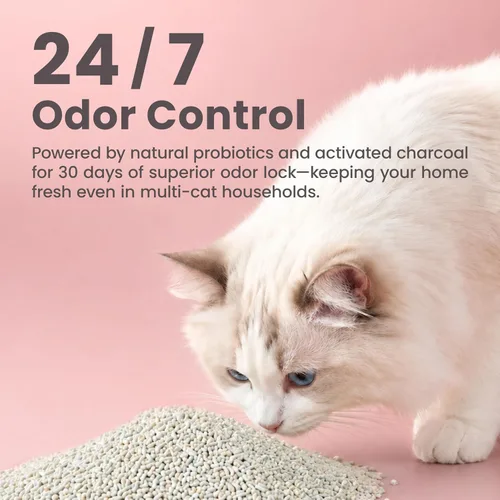 Vista 5 de Lady N Pellet Tofu - Arena para gatos con aroma a té Boba, fuerte aglomeración, ultra absorbente, sin polvo, bajo seguimiento, soluble en agua