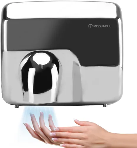Vista 9 de modunful Secadores de manos compactos para baños domésticos: secador de manos Turbo Power con enchufe de 110V, flujo de aire dual, D5 Ease Pure