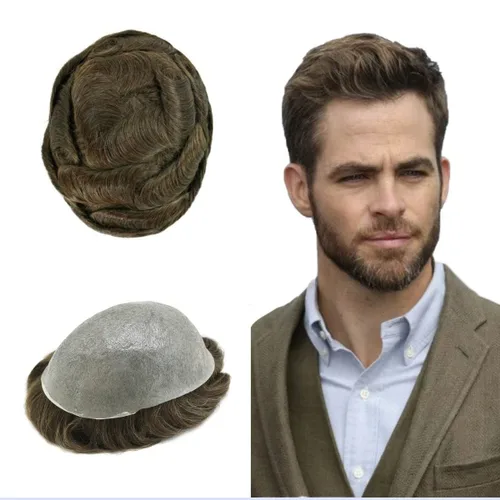 Vista 35 de Tupé para hombre 100% europeo cabello humano tupé para hombres piel ultra fina para hombre piezas de pelo sistema de reemplazo V-Looped Natural