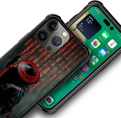 Vista 6 de Funda compatible con iPhone 12 Pro Max, patrón Samurai para niños y hombres, funda antiarañazos a prueba de golpes para iPhone 12 Pro Max de 6.7
