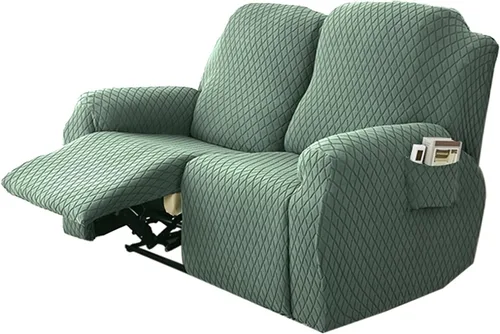 Vista 32 de Funda elástica para silla reclinable, 8 piezas de 1, 2, 3 plazas, funda para sillón reclinable con bolsillo y protector de muebles