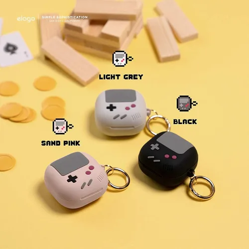 Vista 7 de elago GB5 - Funda para Galaxy Buds FE, 2 Pro, 2, Pro, Live Diseño clásico de consola de juegos portátil, EGBUDSLIVE-AW5-BK (2021) (2020) (negro)