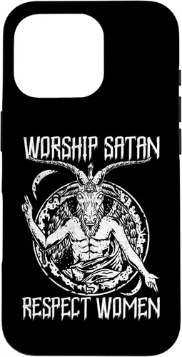 Vista 20 de Worship Satan Respect Women I Satanic Goat Head Case for iPhone 16