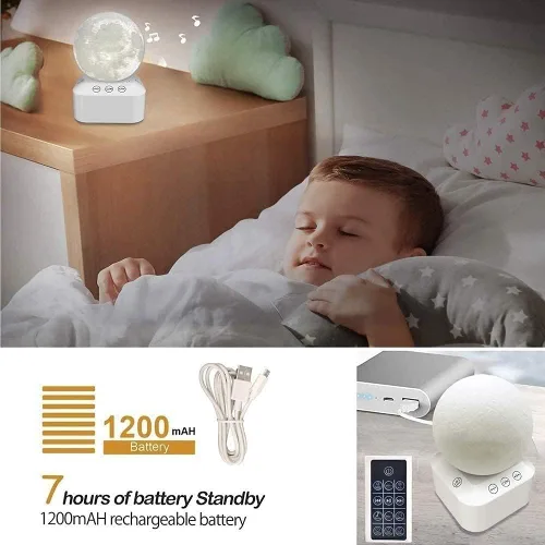 Vista 5 de Máquina de ruido blanco, altavoz de sonido para dormir con luz nocturna, 10 sonidos calmantes y naturales, muy adecuado para adultos y niños