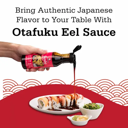 Vista 3 de Otafuku Salsa de anguila de sushi para rollos de sushi, salsa japonesa Unagi sin gluten, 15 onzas