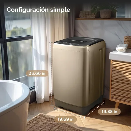 Vista 7 de Anypro - Lavadora portátil de 17.8LBS, lavadora y secadora compacta con 10 programas y 8 niveles de agua, ideal para apartamento, RV, dormitorio