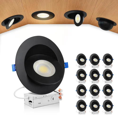 Vista 14 de zouzai Mini luz LED de cardán ajustable de 2 pulgadas, 5CCT seleccionable, rotación de 360° e inclinación de 90° para iluminación precisa Blanco