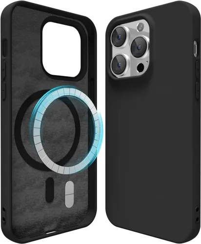 Vista 102 de oakxco Funda de silicona para iPhone 12 Pro Max, magnética, compatible con carga inalámbrica Magsafe, cubierta protectora de goma suave y delgada