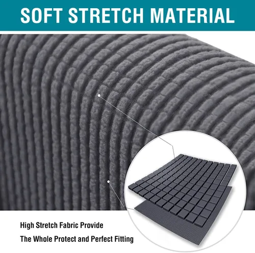 Vista 4 de Funda elástica para sofá de 1 pieza, protector de muebles con parte inferior elástica, fundas de silla jacquard de punto, fundas elásticas para sofá