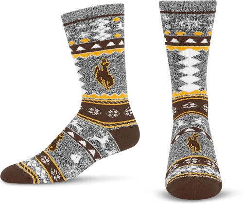 Vista 5 de For Bare Feet Ugly Holiday Sweater Crew Sock NCAA
