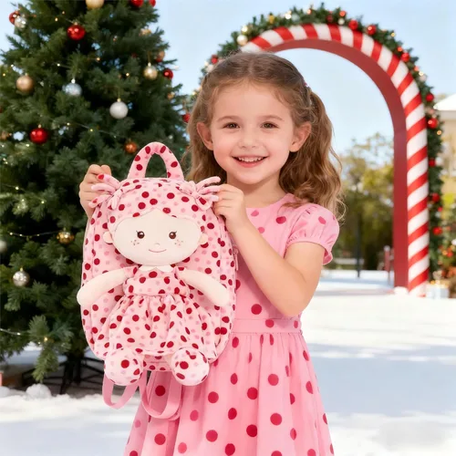 Vista 10 de Onetoo Mochila para niños pequeños, regalos de regreso a clases, mochilas para niñas y niños con muñecas de bebé ligeras y suaves en vestido