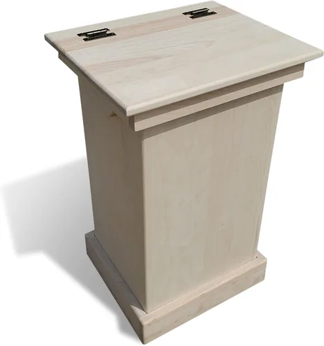 Vista 10 de Peaceful Classics Gabinete de Basura de Madera – Bote de Basura de Madera con Diseño Oculto, Elegante Bote de Basura para Cocina, Gabinete con Bote