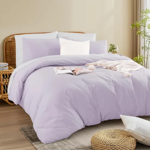 Vista 215 de NEXHOME PRO Funda de edredón Twin XL 100% algodón lavado, transpirable, duradera, texturizada, similar al lino, juego de ropa de cama para el hogar