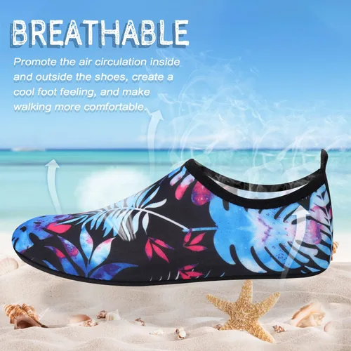 Vista 3 de ANLUKE - Zapatos de agua de secado rápido para mujeres y hombres, estilo calcetines, sensación de pies descalzos, ideales para yoga, playa, natación