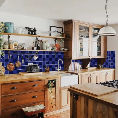 Vista 22 de Alwayspon Adhesivo de vinilo brillante de ladrillo de Provenza, autoadhesivo para azulejos de pared de transferencia de salpicaduras para cocina