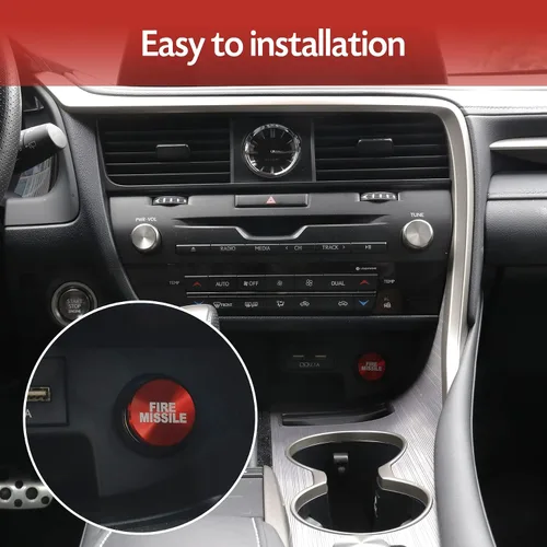 Vista 3 de UYYE Enchufe para Encendedor de Cigarrillos de Aluminio Billete a Prueba de Polvo, Botón de Misil FIRE, Accesorios de Interior de Automóvil, MISIL