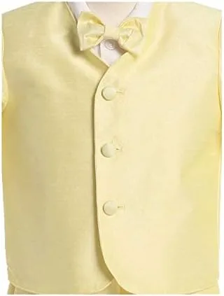 Vista 2 de Chaqueta y pantalones cortos de poliseda amarillo para niños