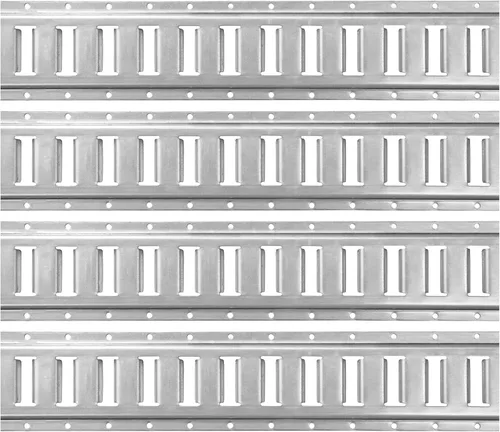 Vista 13 de Paquete de 10 rieles E de 2 pies con sistema de amarre resistente con recubrimiento en polvo, color negro
