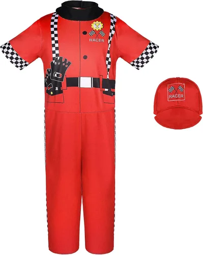 Vista 8 de Jeowoqao Ropa de vestir para niños y niñas disfraces de juego de simulación policía bomberos corredores disfraz de astronautas para niños pequeños