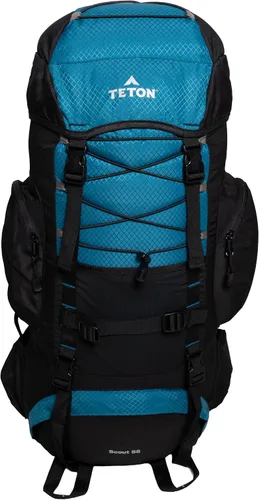 Vista 12 de Teton 55L Scout Internal Frame Backpack for Hiking, Camping, Backpacking, Travel, Rain Cover Included, Olive Oliva