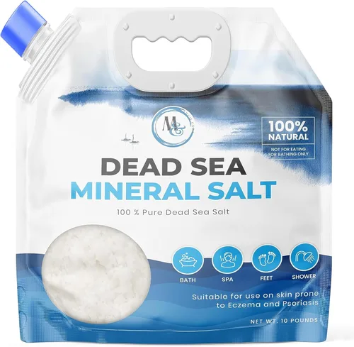 Vista 9 de Sal del Mar Muerto para baño y remojo de pies, sal de baño de magnesio, sal mineral para aliviar el estrés y el cuidado de la piel, más minerales