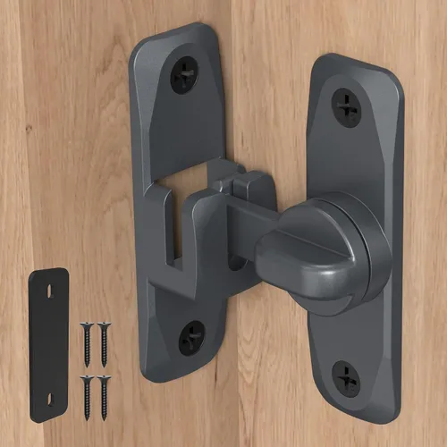 Vista 9 de Cerraduras y pestillos para puerta de granero de 90/180 grados, herraje de aluminio de seguridad para pestillo de puerta corredera, cerraduras