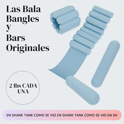 Vista 2 de Bangles - Juego de 2 mancuernas para muñeca y tobillo de 2 libras y barras