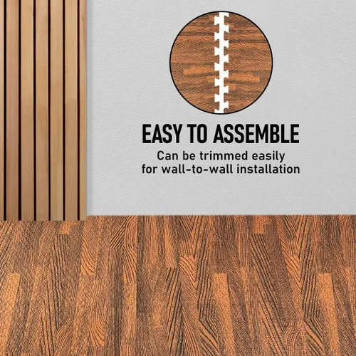 Vista 6 de HomeCube USA - Baldosas de espuma entrelazadas con veta de madera de 3/8 pulgadas de grosor para hogar, oficina, espacio de equipos