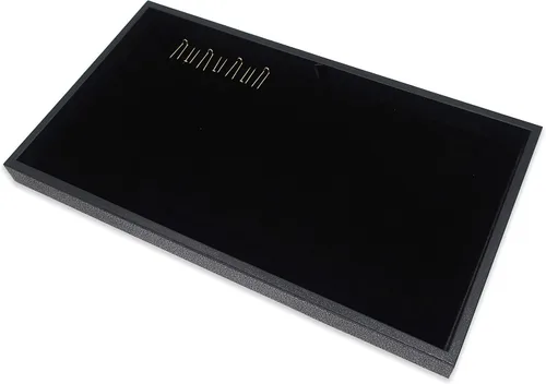 Vista 7 de CuteBox Bandeja de plástico negro con inserto de almohadilla dorada en U para venta al por menor, mercancía, joyería, exhibición, organización