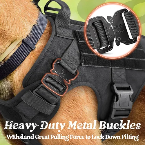 Vista 2 de rabbitgoo - Arnés táctico para perros pequeños, arnés resistente para mascotas con asa, chaleco de servicio sin tirones para razas pequeñas, chaleco