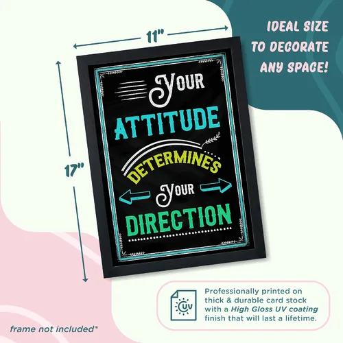 Vista 3 de L&O Goods - Paquete de 10 pósteres motivacionales de 11 x 17 pulgadas, afirmaciones positivas para aula, oficina u hogar, impresiones inspiradoras