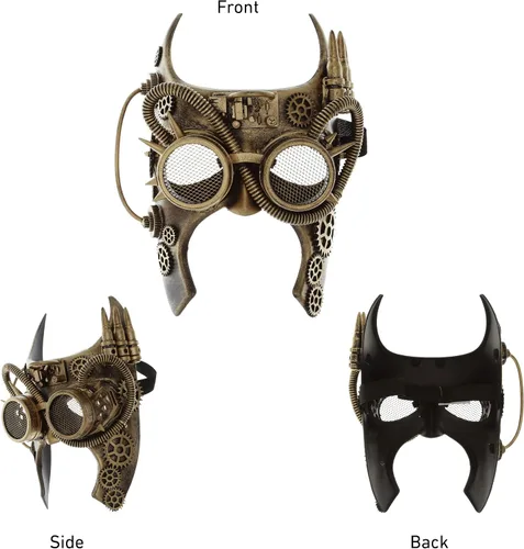 Vista 5 de Attitude Studio Steampunk Gladiator - Gafas de robot con media máscara